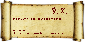 Vitkovits Krisztina névjegykártya