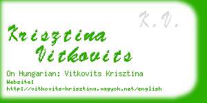 krisztina vitkovits business card